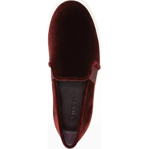 VINCE Blair Velvet Slip On Sneaker in Burgundy Size 6.5 Medium - Picture 6 of 6